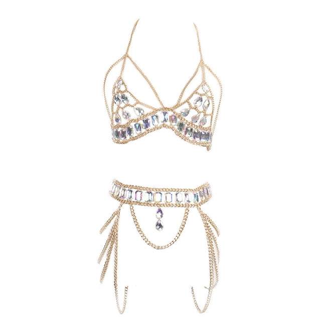 Cadena de femeninos Body Bikini Jewelry for Beach Music Festival Party Presents dorado
