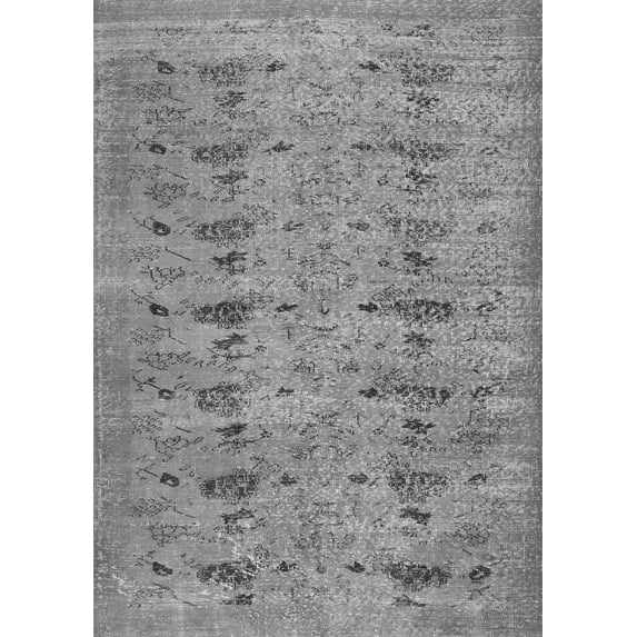 Ahgly Company Indoor Rectangle Abstract Gray Contemporary Area Rugs, 2' x 4'