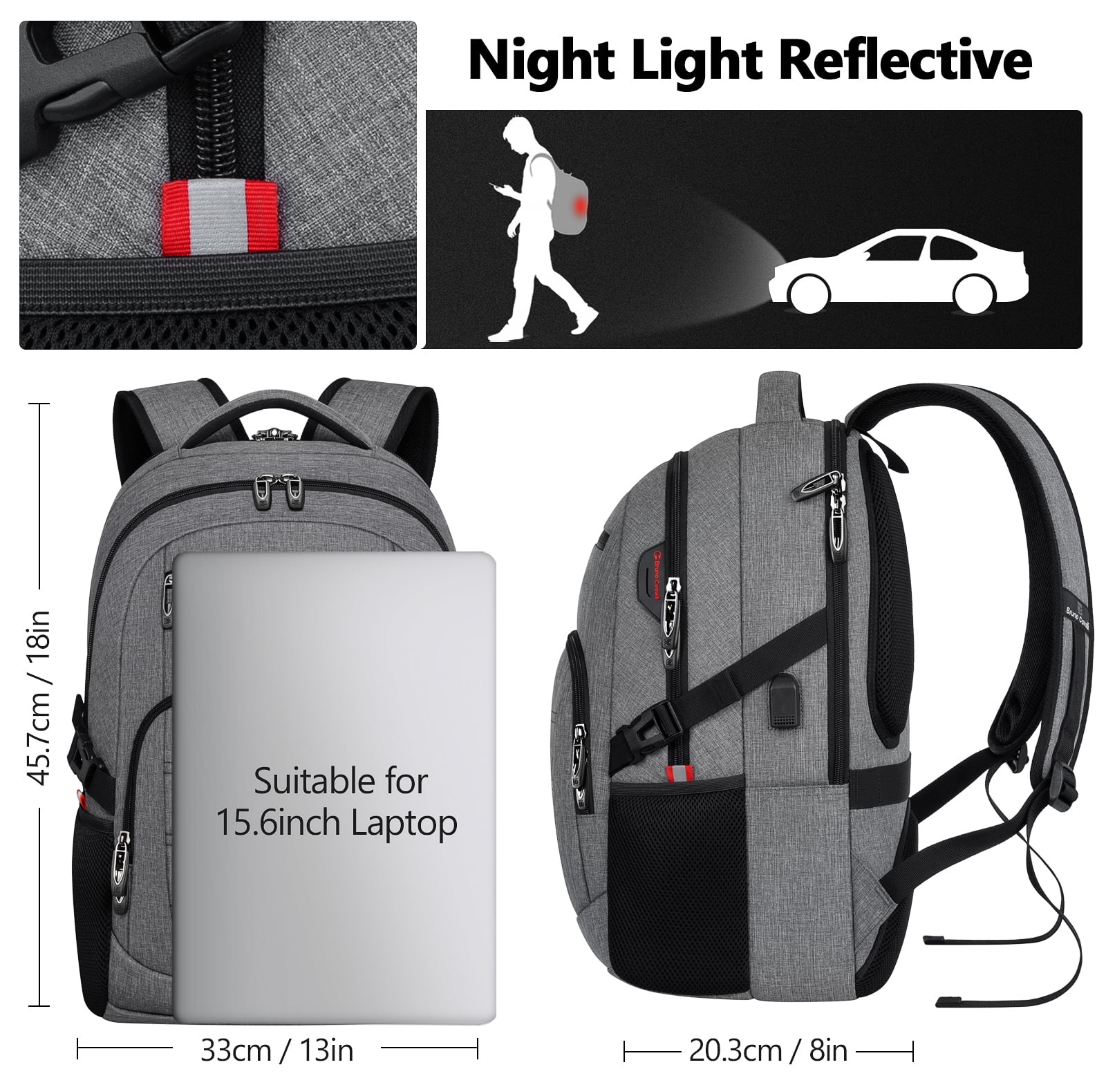 UKEIN Laptop Backpack with USB Charging Port Water Resistant