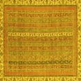 thumbnail image 1 of Ahgly Company Machine Washable Indoor Square Abstract Yellow Modern Area Rugs, 4' Square, 1 of 4