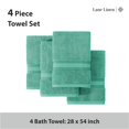 thumbnail image 4 of Juego de toallas de baño LANE LINEN Luxury, 100% algodón, paquete de 4 unidades, verde azulado, 4 of 9