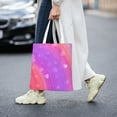 thumbnail image 6 of YFYANG Reusable Cotton Canvas Tote Shopping Bag, Rainbow Romantic Love Washable Portable Grocery Bag for Daily Travel, 6 of 8