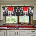 thumbnail image 3 of Yayeee Kitchen Curtains Tier Set of 2 Light Filtering 57"x24" Over Sink Window Panels, Black Streets, 3 of 7