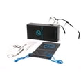 thumbnail image 6 of Tango Optics Square Metal Eyeglasses Frame Luxe RX Stainless Steel Nikolaas Tinbergen Blue Silver Accent For Prescription Lens -, 6 of 7