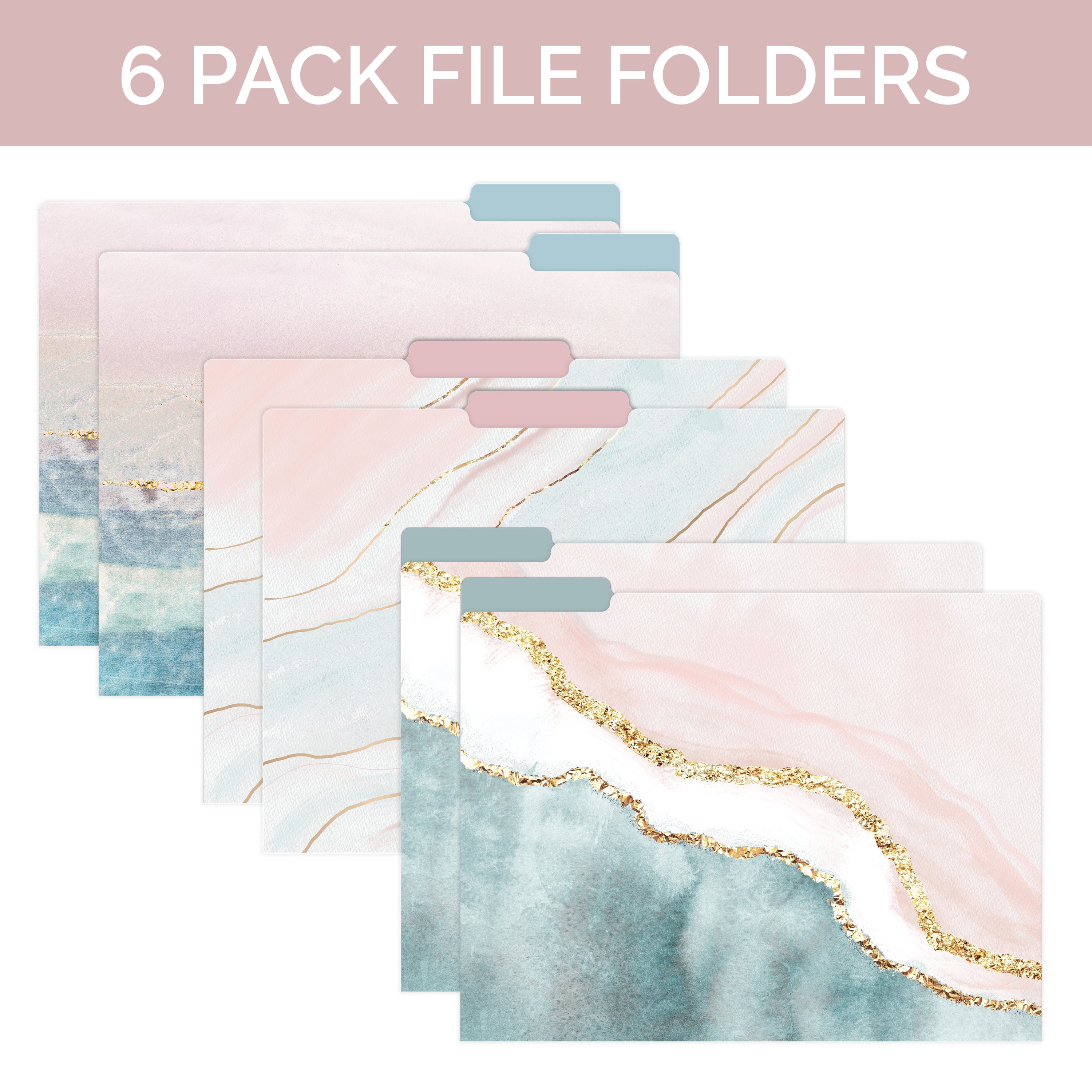Graphique Gold /Marble File Folders Pack of 9 9781477063309 