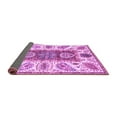 thumbnail image 2 of Ahgly Company Indoor Round Abstract Purple Modern Area Rugs, 5' Round, 2 of 4