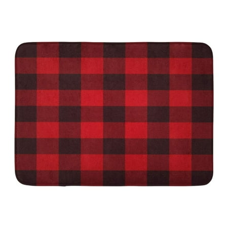 Buffalo Check Rug LADDKE Red Buffalo Lumberjack Plaid Pattern Check Black Flannel Small Lumber Doormat Floor Rug Bath Mat 23.6x15.7 inch ()
