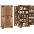 thumbnail image 1 of HOMCOM Armoire de Garde-Manger de Cuisine avec Tablettes Ajustables Armoire de Rangement Brun, 1 of 10