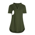thumbnail image 1 of Icvfdpl Women Maternity Shirt Summer Short Sleeve V Neck Plaid Print Tops For Breastfeeding Nursing Blouse Pregnancy Skin-Friendly M, 1 of 7