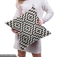 thumbnail image 5 of Ambesonne Abstract Fabric by the Yard Upholstery, Azulejo Mosaic Composition, 10 Yards, Black Off White, 5 of 5