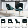 thumbnail image 4 of Dark Green Velvet Dining Chairs with Hollow Back and Six - color Options for Various Dining Room Styles, 4 of 4
