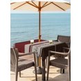 thumbnail image 3 of Outdoor Tablecloth with Umbrella Hole for Patio/Picnic/Party/Camping, Red Floral Waterproof Table Cloth Square Cover Washable, Modern Farmhouse Leaves Brown Striped (60"x 60"), 3 of 8