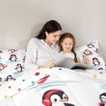 thumbnail image 5 of Homewish Kawaii Antarctic Penguin Bedding Comforter Set, Cartoon Winter Animal Twin Comforter Sets, Teens Kids Boys Girls Reversible Bedding Set, Luxury Bedroom Decor, 2pcs, 5 of 8