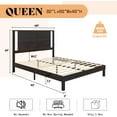 thumbnail image 6 of LUXOAK Solid Wood Queen Size Bed Frame with Easy Assembly & Storage Space, Dark Brown, 6 of 7