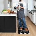 thumbnail image 5 of Black Coffee Theme Kitchen Rugs Set of 2,Cafe Kitchen Rugs and Mats Non Skid Washable,Black Kitchen Runner Rugs with Rubber Backing (Pizza Time 17"x48"+17"x30"), 5 of 6