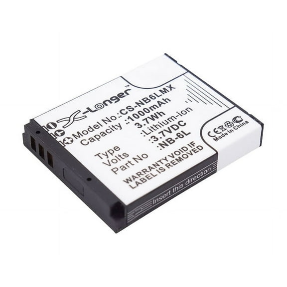Replacement Battery for Canon PowerShot SX260 HS,PowerShot SX270 HS,PowerShot SX280 HS,PowerShot SX500 IS,PowerShot SX510 HS,NB-6L,NB-6LH,3.7V/1000mAh