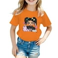 thumbnail image 1 of PMVFHDE Hauts à Manches Courtes pour Filles Hauts Mignons pour Filles Tendance Hauts d'Été pour Filles Robe T-Shirt Tendance pour Enfants Filles Mignon Graphique Col Rond Manches Courtes T-Shirt Décontracté d'Été Orange, 9-10 Ans, 1 of 5