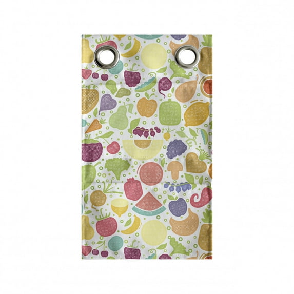 Vegetables Hanging Pocket Organizer, Cartoonish Repetitive Pattern with Vivid Healthy Organic Vegetarian Foods, Printed Polyester Storage Bag with Pockets, 9" x 27", Multicolor
