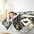thumbnail image 4 of Manfei Western Cowboy King Size Comforter Sets,Rustic Farmhouse Cabin Bedding Comforter Set,Army Green Camouflage Bedding Set For Girls Teens,Microfiber Bedroom Decor,3 Pieces, 4 of 8