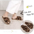 thumbnail image 2 of Women's Fluffy Furry Fuzzy Slippers Cross Band Soft Plush Flat Slide Memory Foam House Slippers Open Toe Comfy Spa Indoor Outdoor Slip On, 2 of 12
