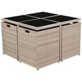thumbnail image 5 of vidaXL Patio Dining Set Table and Chairs Outdoor Bistro Set Beige Poly Rattan, 5 of 37