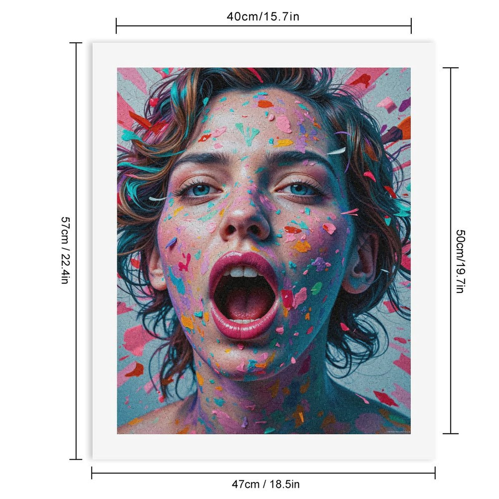 Paint By Numbers Kit for Adults Beginner - DIY Colorful Expression Art Face Burst Canvas Painting Kits for Adults, Frameless Paint By Number for Adults for Home Wall Decor 16x20 Inch