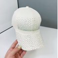 thumbnail image 4 of Bling Baseball Hats, Women Studded Rhinestone Crystals Adjustable Baseball Cap Sparkle Bling Denim Sun Hat Peaked Cap, 4 of 7