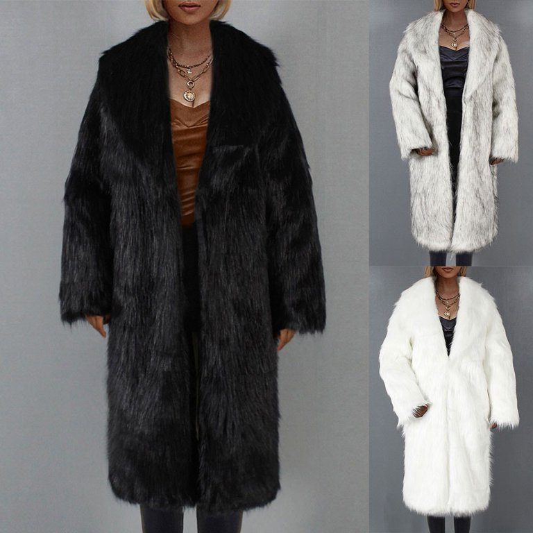 LINNEA | Faux Fur Coat - Black / L