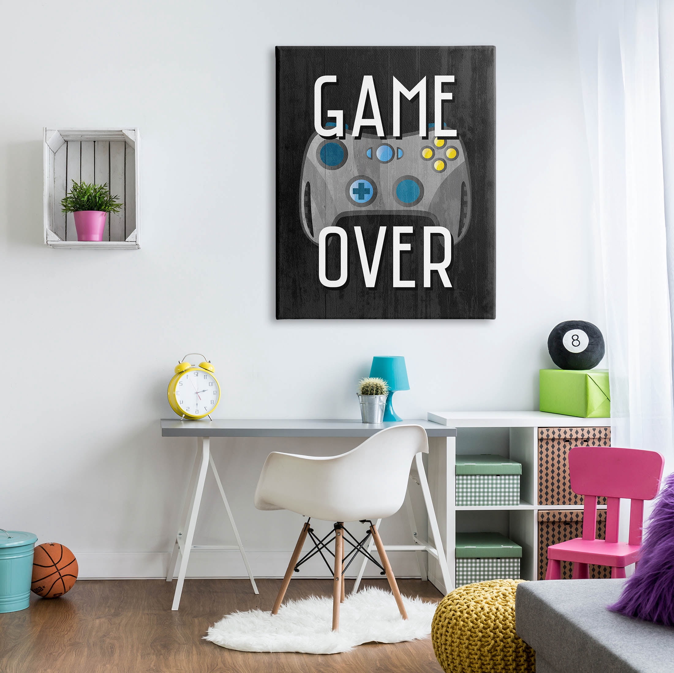 Stupell Industries Game Over Controller Graphic Art Gallery Wrapped Canvas Print Wall Art, Design by Kim Allen
