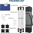 thumbnail image 4 of COBIZI Party Tent 10x10 Pop up Canopy, Easy Setup Canopy Tent with Sandbags, Stakes & Ropes, UPF 50+ Waterproof Outdoor Instant Portable Shelter for Party, Events, Vendor, Dark Blue, 4 of 11