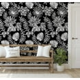 thumbnail image 3 of S4Sassy Tropical Leaf Wallpaper Black Wall Covering, 25" x 240" Self-Adhesive Textured Vinyl Wallpaper, Decorative Wall Wrap, Easy DIY Decor For Bedroom, Living Room, Cabinets, Living Spaces, 3 of 9