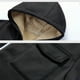 thumbnail image 5 of Dolkfu Sudadera con capucha forrada para hombres, chaqueta sherpa de color sólido con capucha, abrigo a prueba de viento para hombres en invierno. XL, 5 of 7