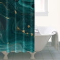 thumbnail image 4 of Teal Gold Marble Pattern Shower Curtain 36"x72" ,Bathroom Decorative Shower Curtains Set with 12 Hooks,Modern Waterproof Washable Shower Curtain, 4 of 6