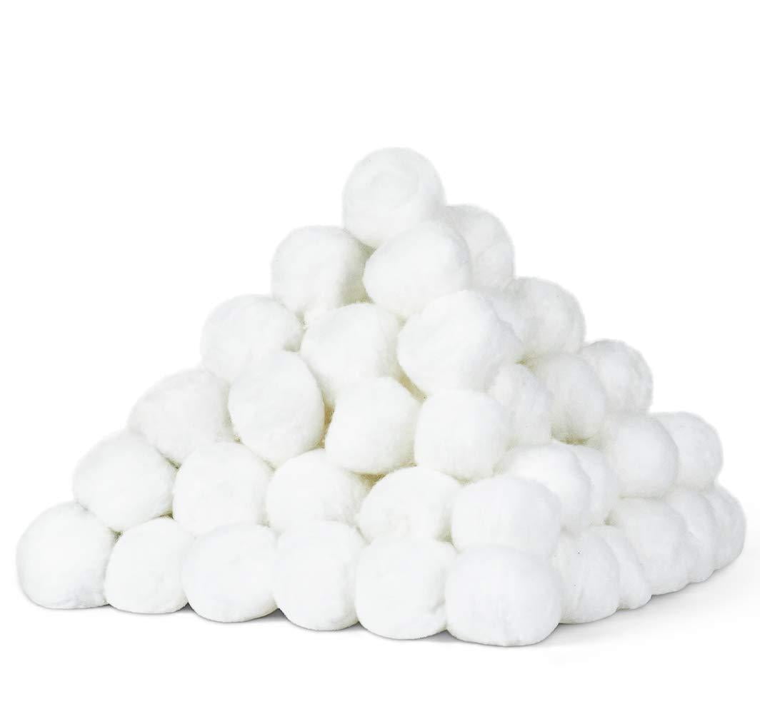 DecorRack 200 Cotton Balls, 100 Natural Cotton Balls for Nail Polish
