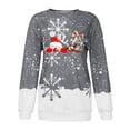 thumbnail image 4 of Odeerbi Christmas Crewneck Sweatshirt For Women Winter Erogenous Shirts Printed Long Sleeve Tops Printed Regular Blouse Gray, 4 of 5