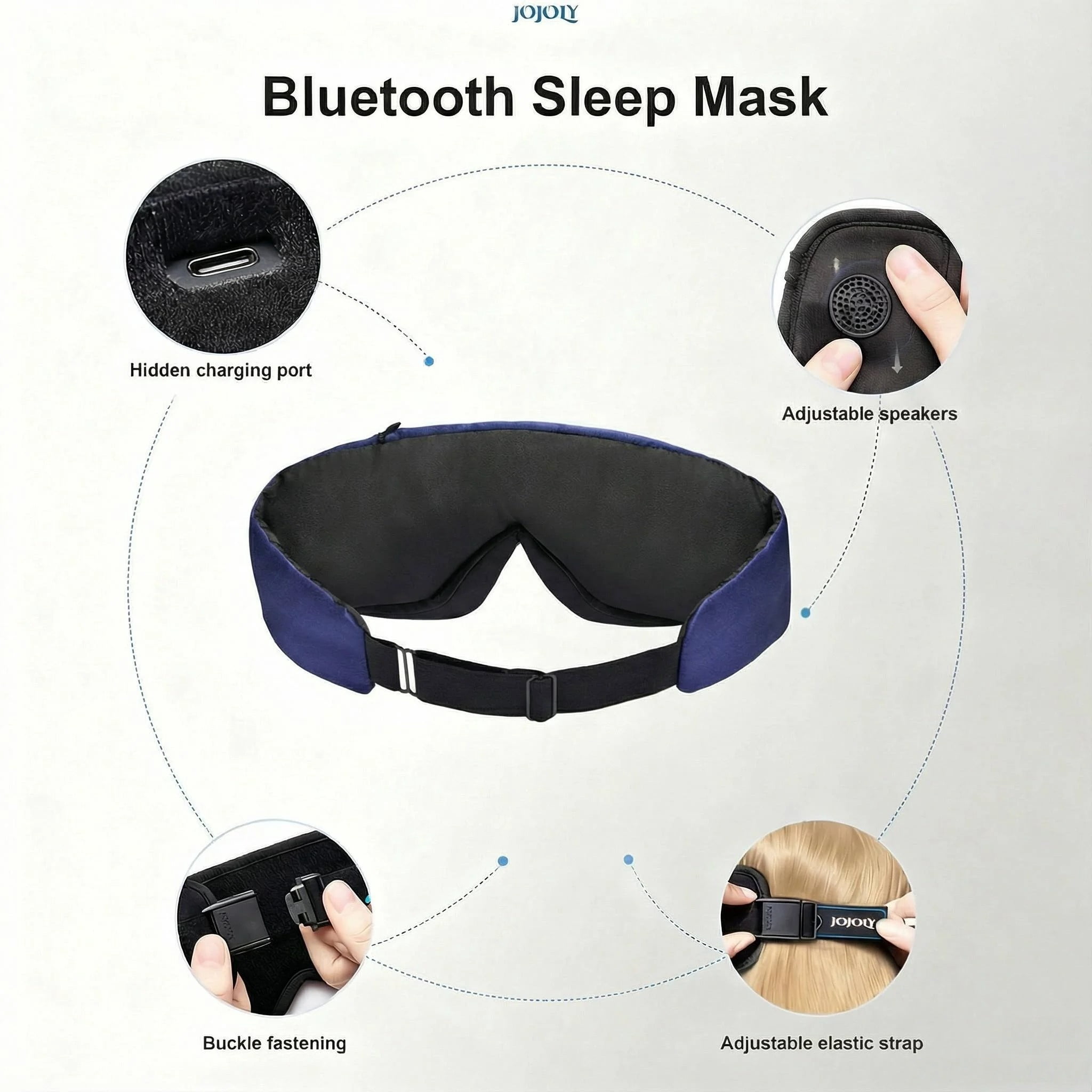 FACEMOON Bluetooth Earphones Sleeping Headband Elastic Wireless Headphones with Music Eye Mask Comfort