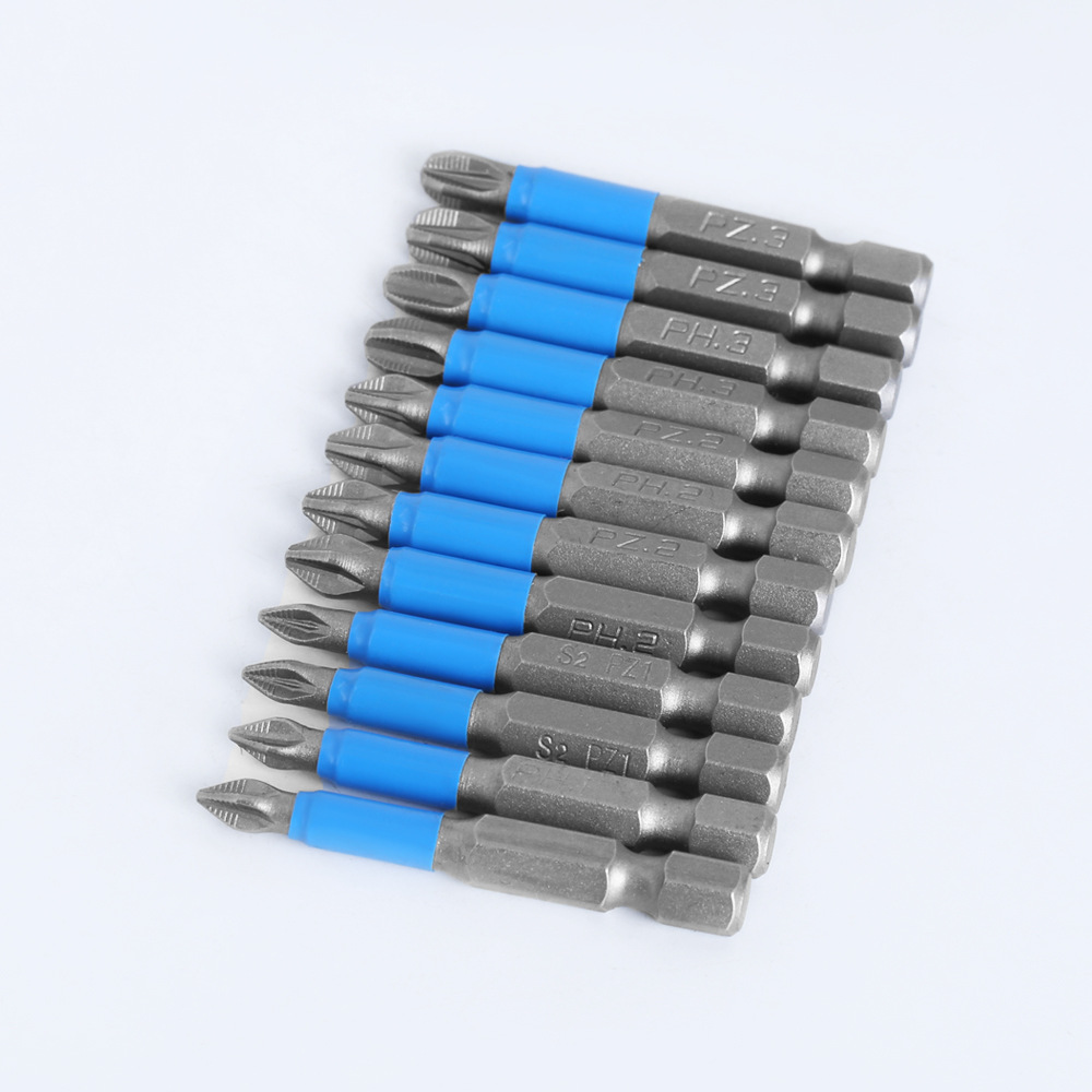 12-Piece Insulated Magnetic Screwdriver Bit Set with Non-Slip Grip - S2 Steel Electric Screwdriver Tips Including PH1/PH2/PH3/PZ1/PZ2/PZ3, Lightweight Design for Precision Work, Sealed Bag Packaging