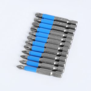 12-Piece Set de visseuse magnétique isolée avec poignée antidérapante - S2 Conseils de tournevis électrique en acier PH1/PH2/PH3/PZ1/PZ2/PZ3, Design léger pour le travail de précision, emballage de sacs scellés