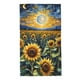 thumbnail image 1 of Fotbe Starry Sky Moon Sunflower Toalla Premium con Patrón, Toalla de Microfibra de Secado Rápido, Ligera y Altamente Absorbente (27.5x16in), Ideal para Uso Diario, 1 of 6
