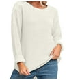 thumbnail image 2 of Babysbule Plus Size Womens Sweaters Women's Loose Litting Long Sleeved Pullover Commuting Round Neck Color Fashionable Sweater Women's Fashion, 2 of 6