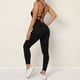 thumbnail image 4 of Pantalones de yoga de una pieza ajustados con escote en V y espalda descubierta para deportes, correr, fitness, yoga para mujer, 4 of 6