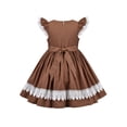 thumbnail image 2 of Girls Dress Vintage Brown Floral Trim Embroidery Candy Canes Flutter 7 Years, 2 of 6