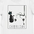 thumbnail image 2 of Coraline Black Cat & Other Mother With Key Youth Girl's White Crew Neck Short Sleeve T-shirt - Medium, 2 of 2