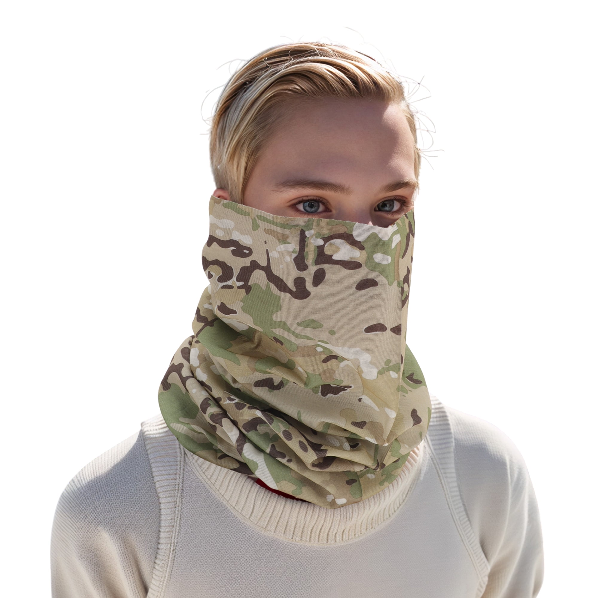 Unique Bargains Windproof Face Scarf Mask 1 Pc Brown, Green