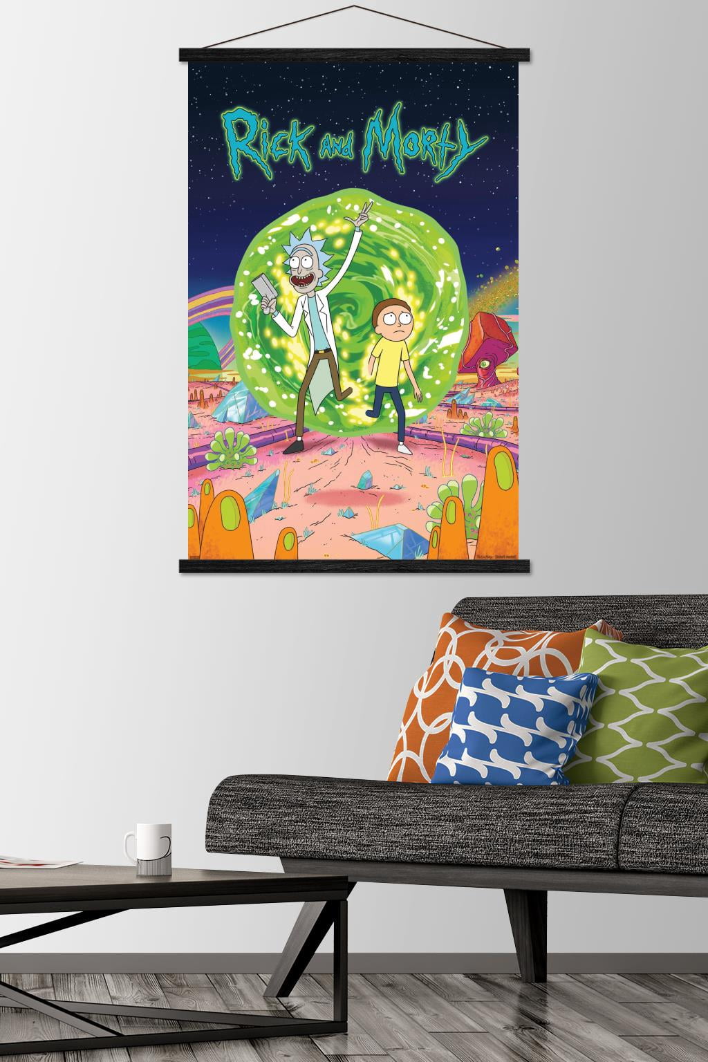 Rick And Morty - Cover Wall Poster with Magnetic Frame, 22.375" x 34"
