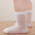 thumbnail image 7 of Eltusu Girls Crew Socks, 5 Pieces Mid-Calf Cotton Sports Kids Socks White Size 8-12 T, 7 of 7