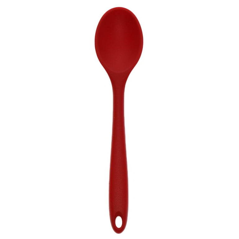 Eease Silicone Soup Spoon Long Handle Nonstick Kids Scoop Food Serving Spoon (Orange), Size: 20.6