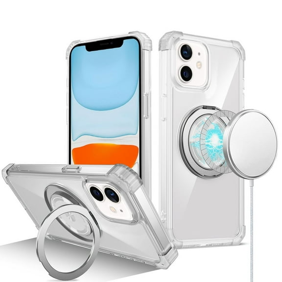 For Apple iPhone 11 /6.1" Magnetic [Compatible with Magsafe] with 360° Rotatable Ring Holder Invisible Stand Slim Transparent Cover ,Xpm Phone Case [ Clear ]