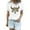 White, variant on T Shirts for Women Casual Tops Short Sleeve Aztec Western Denim Print Tee Shirt Top