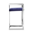 thumbnail image 3 of Benjara Suki 26 Inch Counter Stool Chair, Navy Velvet, Silver Stainless Steel Frame, 3 of 6